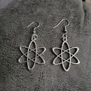 atom shaped earrings, stainless steel hooks